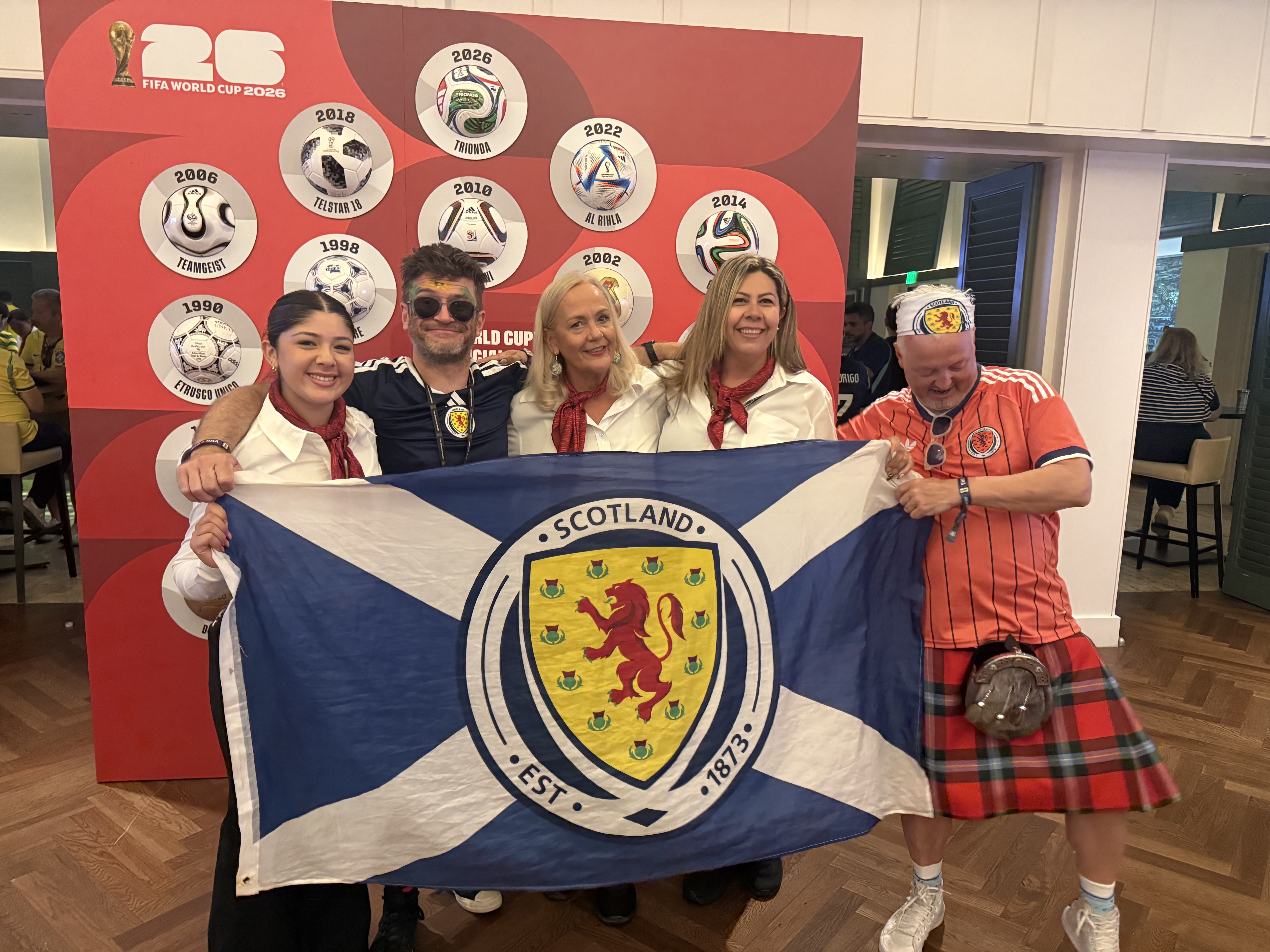 Luisa Mulato with Scottish Fans at the 2026 FIFA World Cup