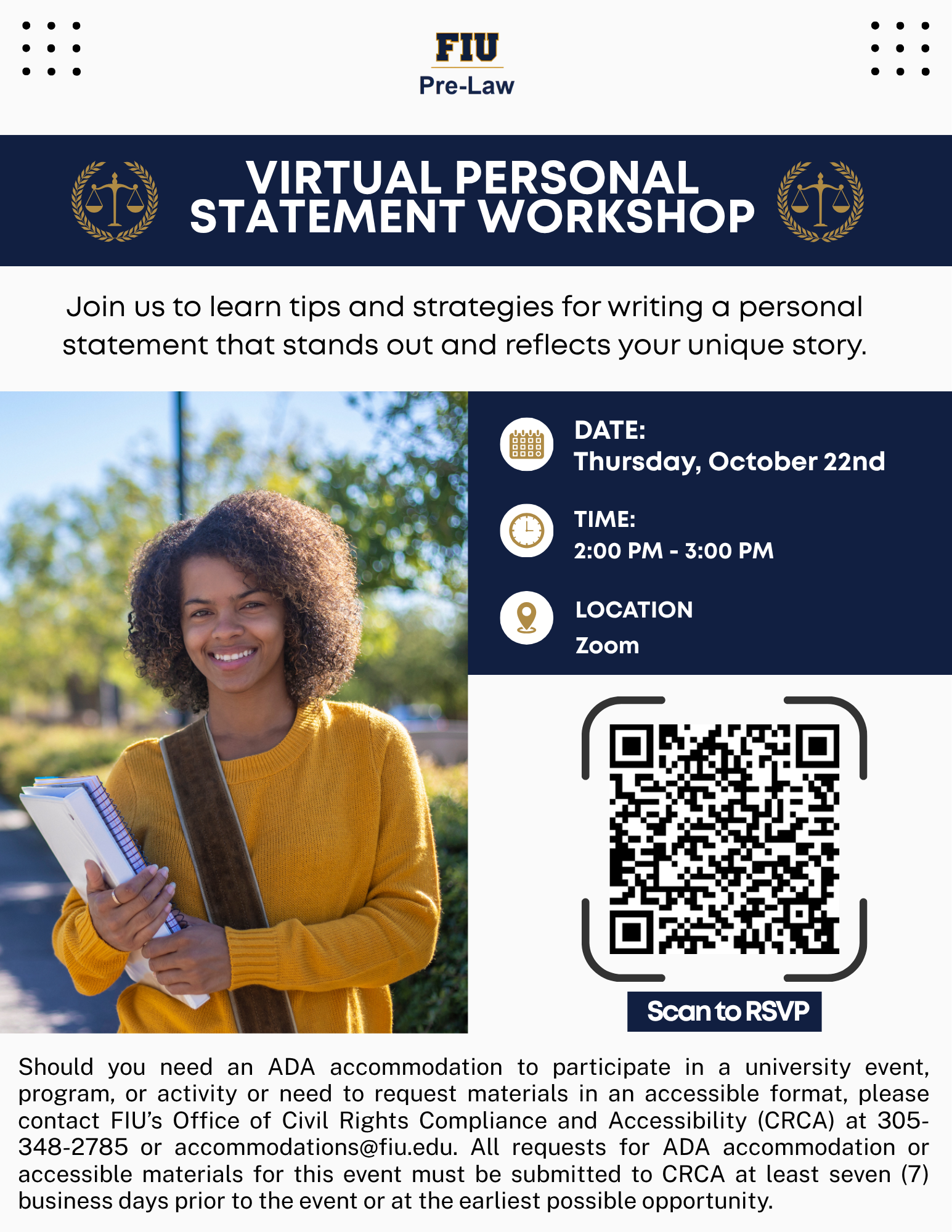 Flyer for Personal statement workshop